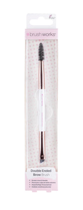 Brushworks White & Gold Brow Duo Brush